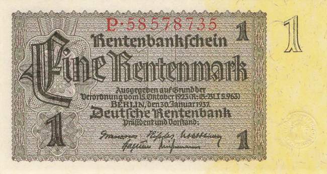 1 Rentenmark 1937 ro.166b P